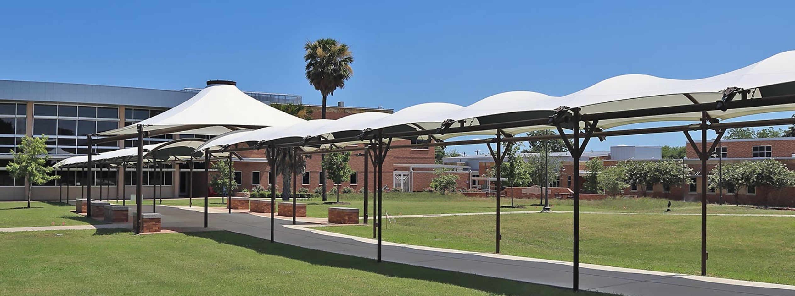 commercial awning tensile membrane structure