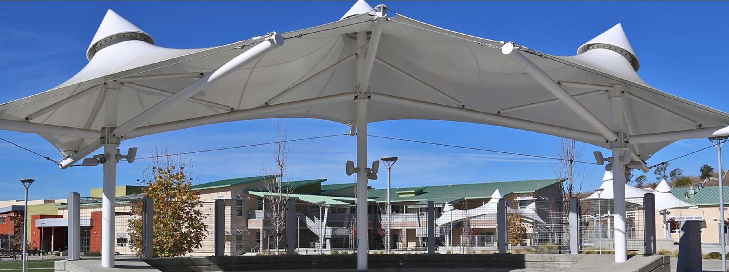 commercial awning tensile membrane structure